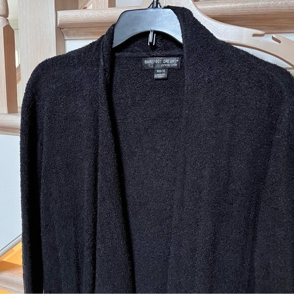 BAREFOOT DREAMS Cozychic Lite Island Drape Front Black Cardigan Style 903 Sz 1X - Picture 4 of 13